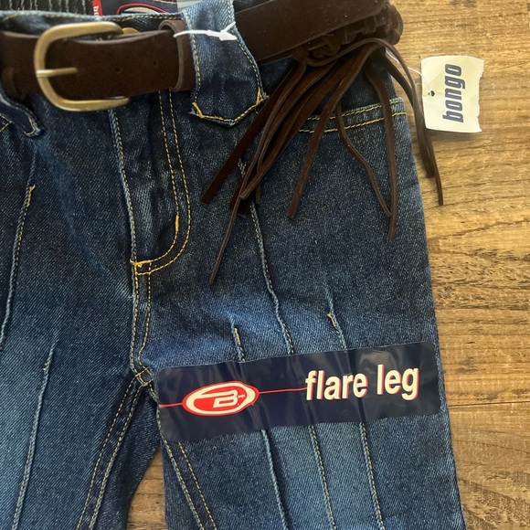 BONGO Kids Flare Leg Jeans with Belt - Blue and Black - Picture 2 of 4